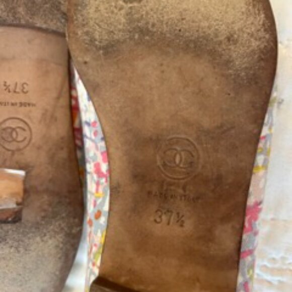 Chanel Multicolor Tweed Ballet Flats Size 37.5 - Picture 3 of 3